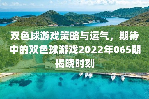 双色球游戏策略与运气，期待中的双色球游戏2022年065期揭晓时刻