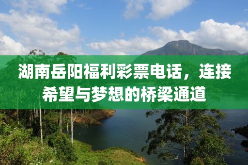 湖南岳阳福利彩票电话，连接希望与梦想的桥梁通道