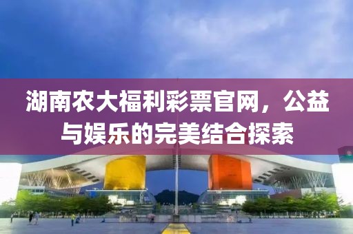 湖南农大福利彩票官网，公益与娱乐的完美结合探索