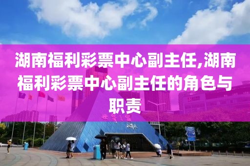 湖南福利彩票中心副主任,湖南福利彩票中心副主任的角色与职责