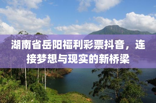 湖南省岳阳福利彩票抖音，连接梦想与现实的新桥梁