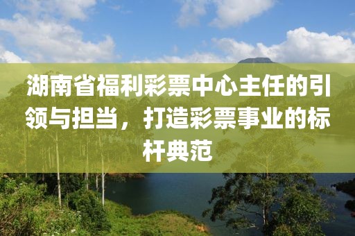 湖南省福利彩票中心主任的引领与担当，打造彩票事业的标杆典范