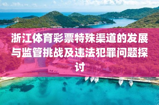 浙江体育彩票特殊渠道的发展与监管挑战及违法犯罪问题探讨